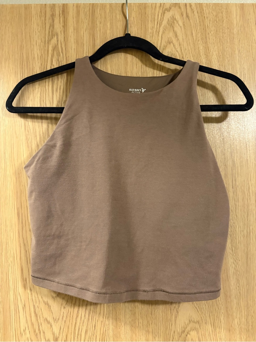 Old Navy Women's Taupe High-Neck Sleeveless Crop Top